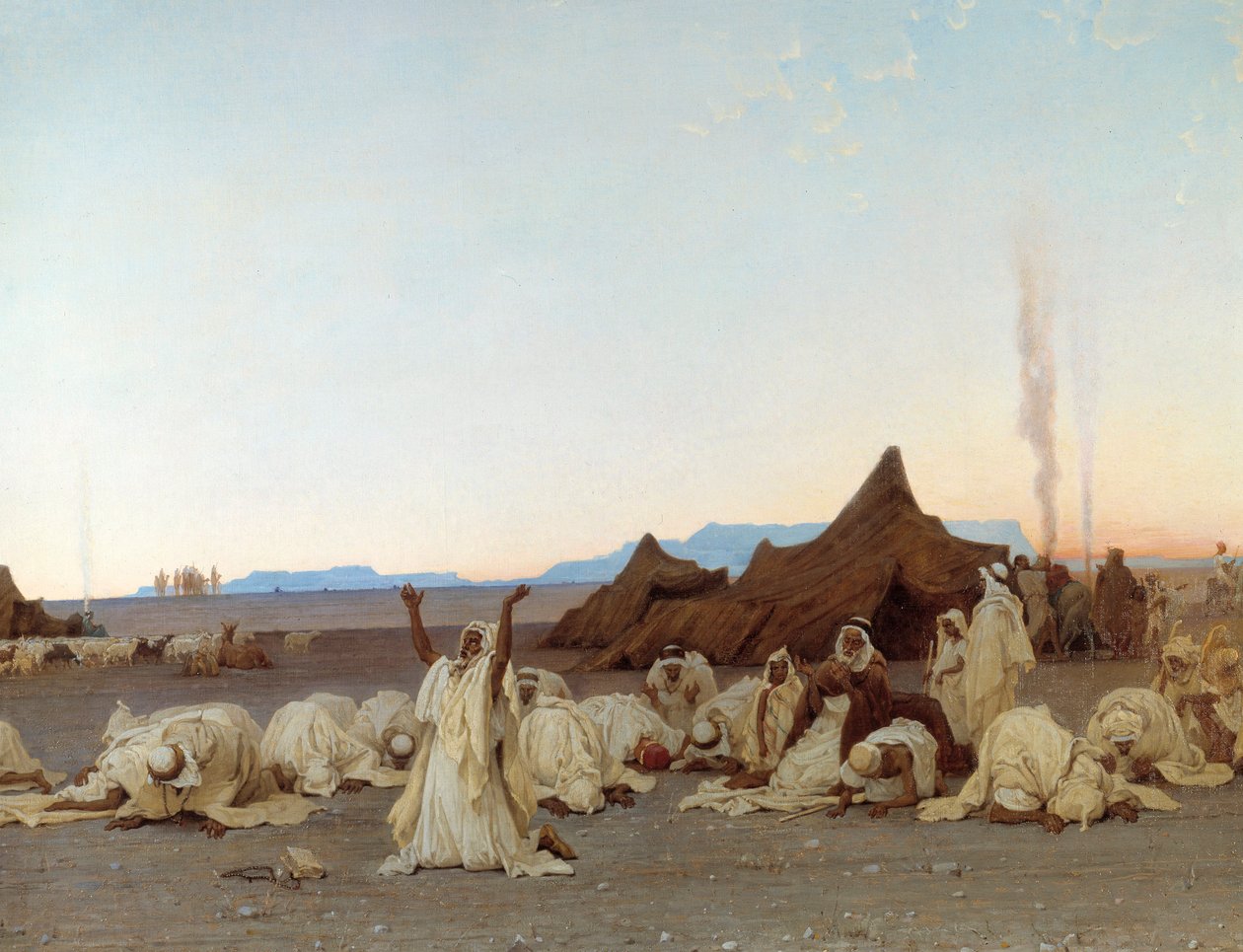 Abendgebet in der Sahara (Detail des Tuareg-Lagers) von Gustave Guillaumet