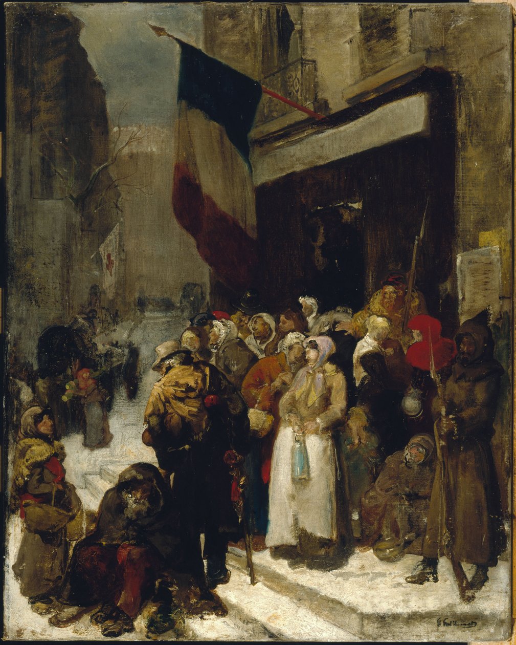 Kommunale Kantine, Saint-Martin, während der Belagerung von Paris, ca. 1871 von Gustave Guillaumet