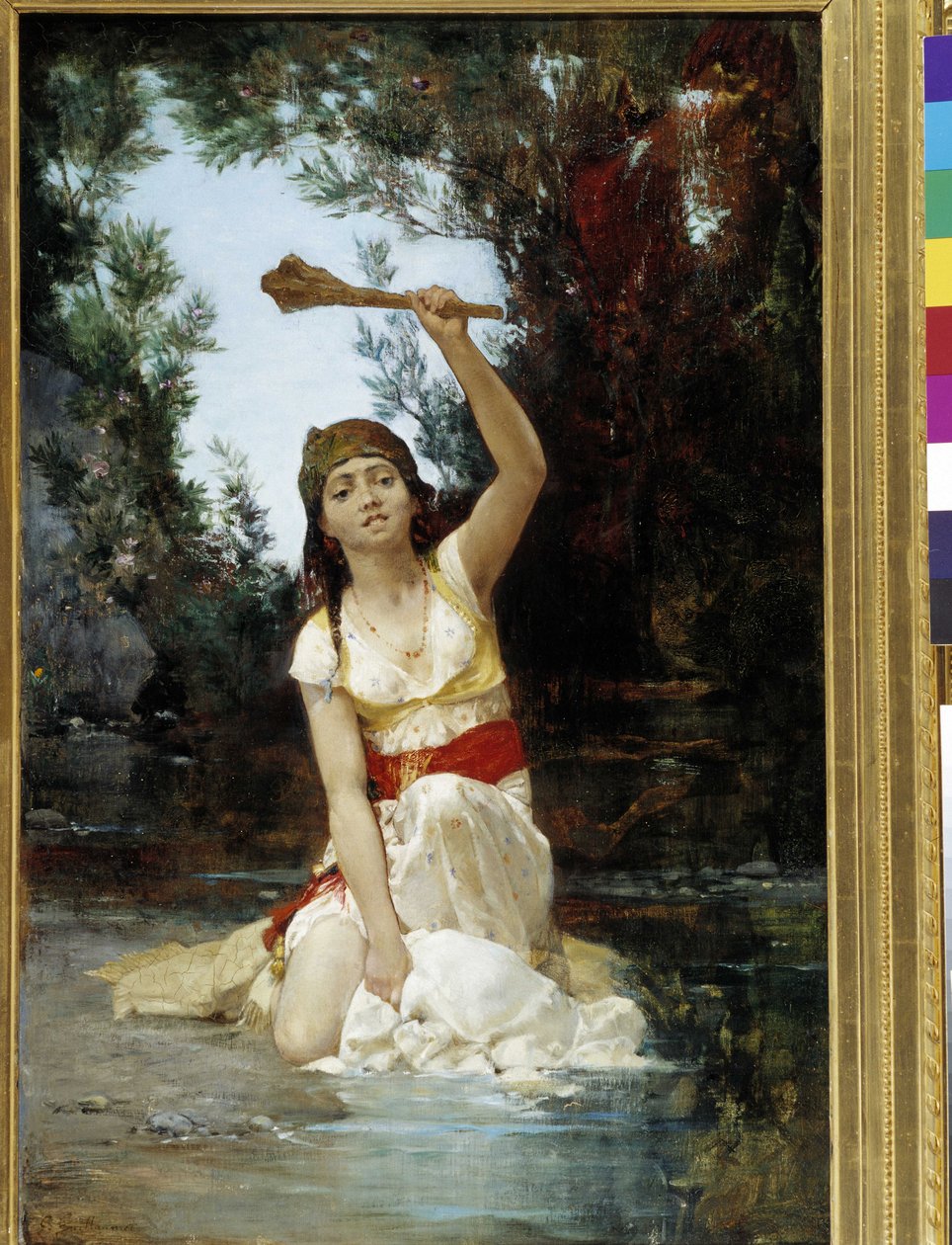 Junge orientalische Lavendelfrau. Gemälde von Gustave Guillaumet (1840-1887). Sammlung Fondation Regards de Provence, Marseille von Gustave Guillaumet