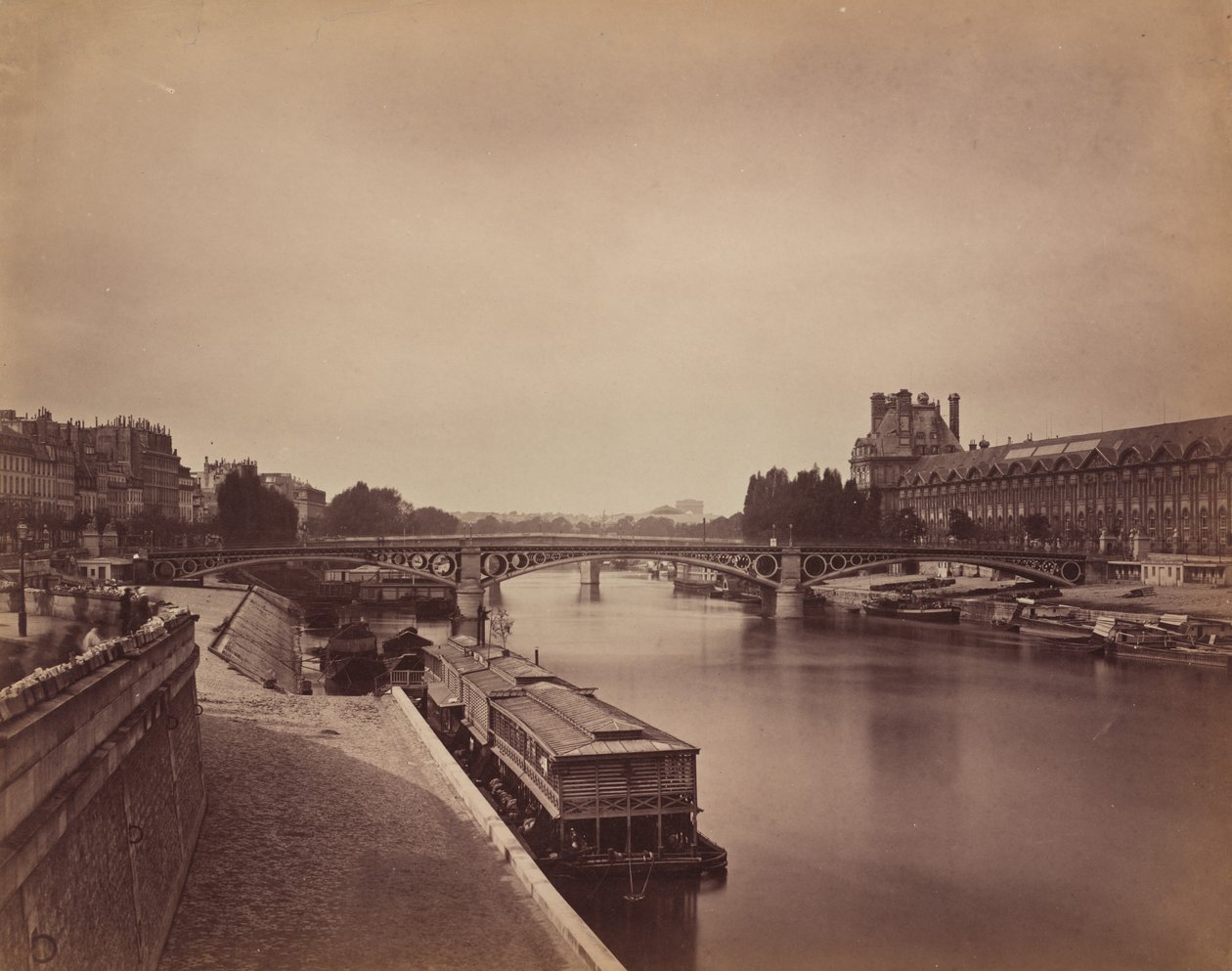 Die Pont du Carrousel, Paris: Blick nach Westen von der Pont des Arts von Gustave Le Gray