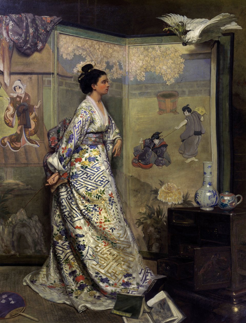 Japanischer Fächer von Gustave Leonard de Jonghe