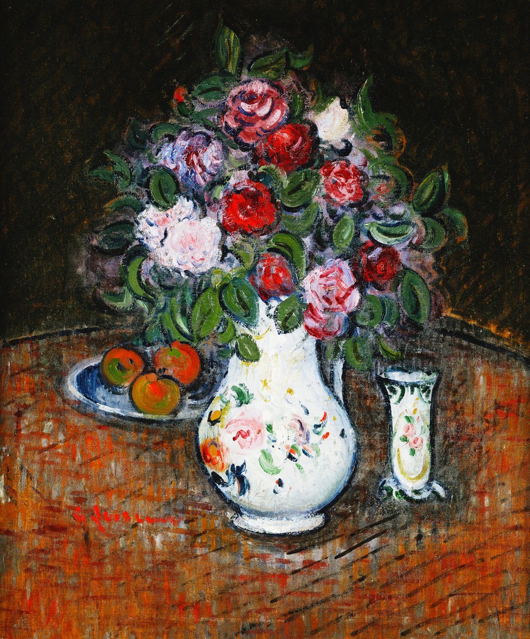 Blumenvase und Obstschale; Vase de Fleurs et Bol de Fruits von Gustave Loiseau