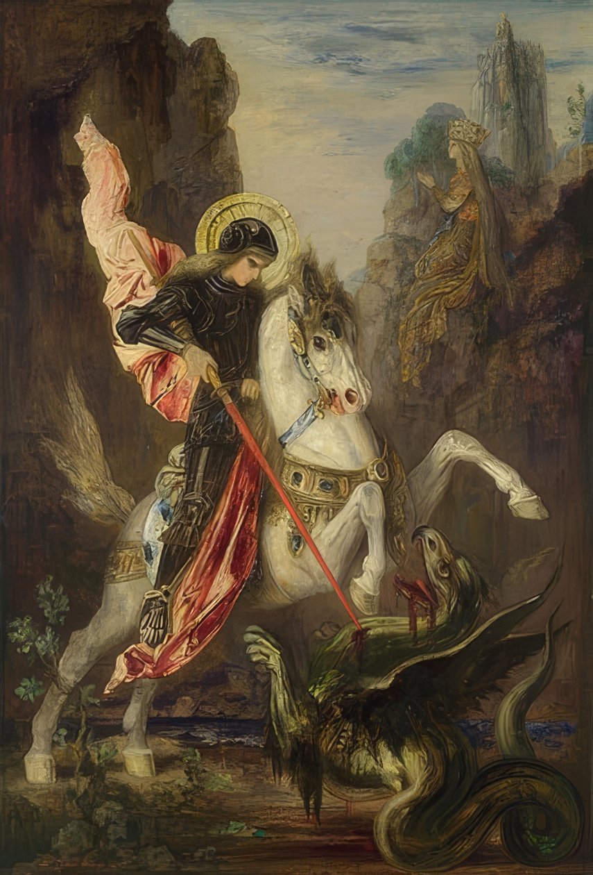 Der Heilige Georg und der Drache. 1889-90 von Gustave Moreau
