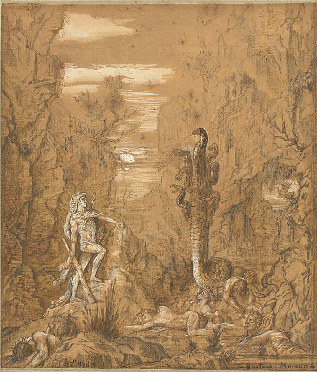 Herkules und die Hydra von Lerna von Gustave Moreau