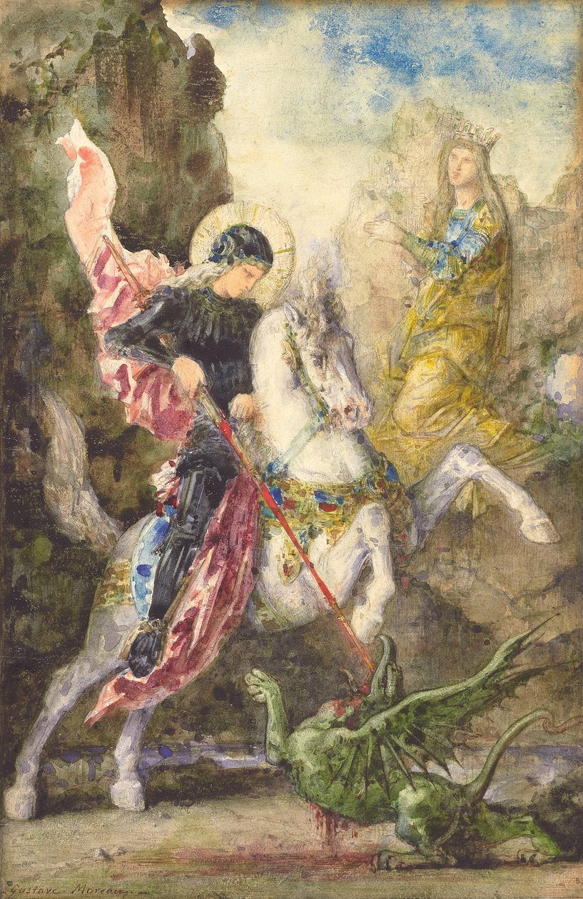 St. Georg und der Drache, 1869 von Gustave Moreau