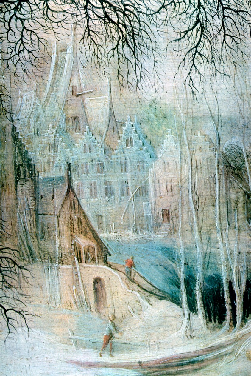 Winterlandschaft mit Holzfäller (Detail) von Gysbrecht Leytens