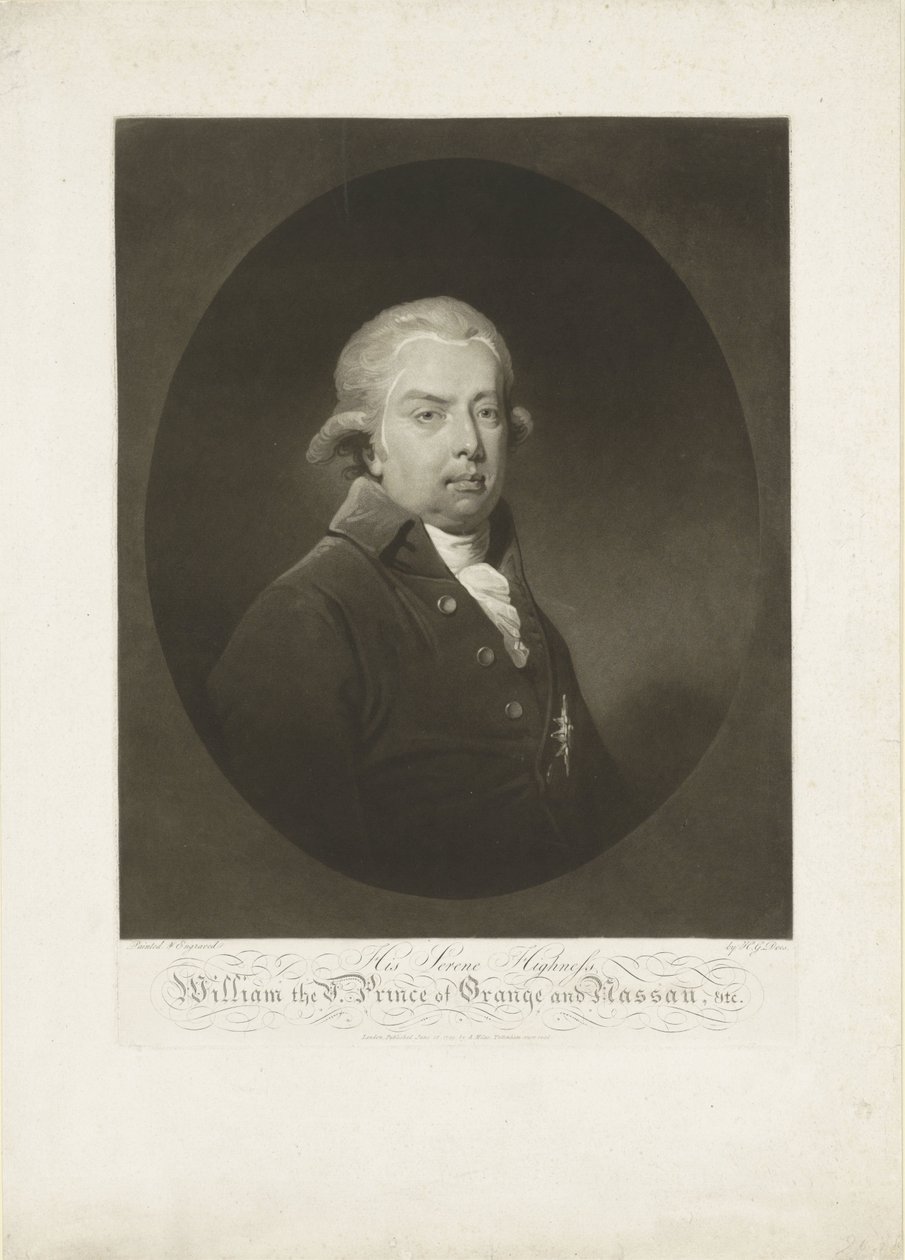 Porträt von Wilhelm V., Prinz von Oranien-Nassau von H.G. Does