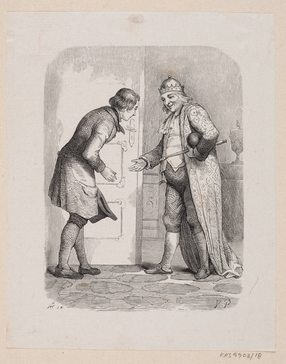 Illustration zu "Reisekammeraten" in H.C. Andersen, "Eventyr og Historier", Band 1 von H.P. Hansen