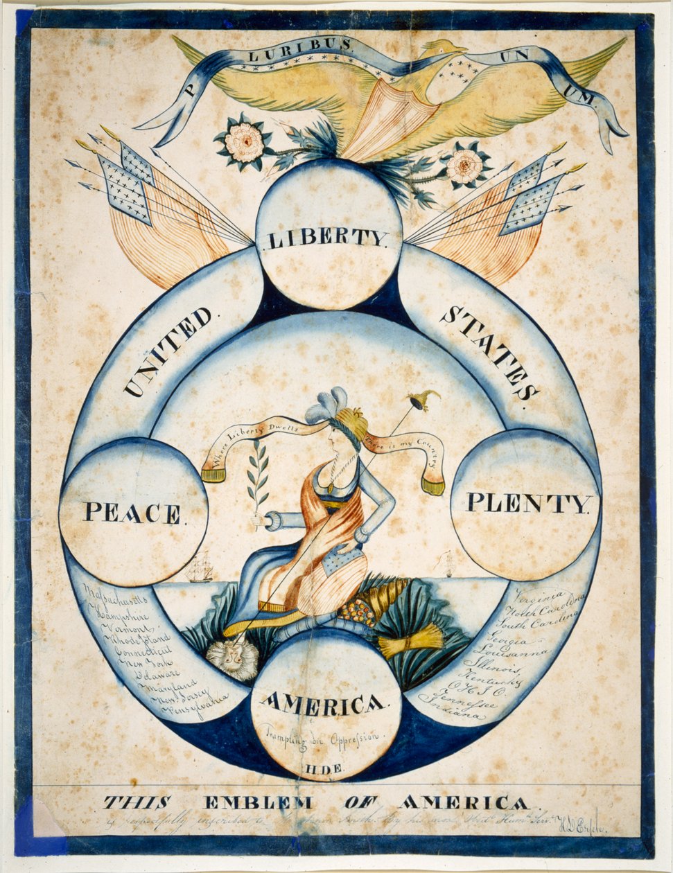 Dieses Emblem von Amerika, um 1818 von H. D. Ersele