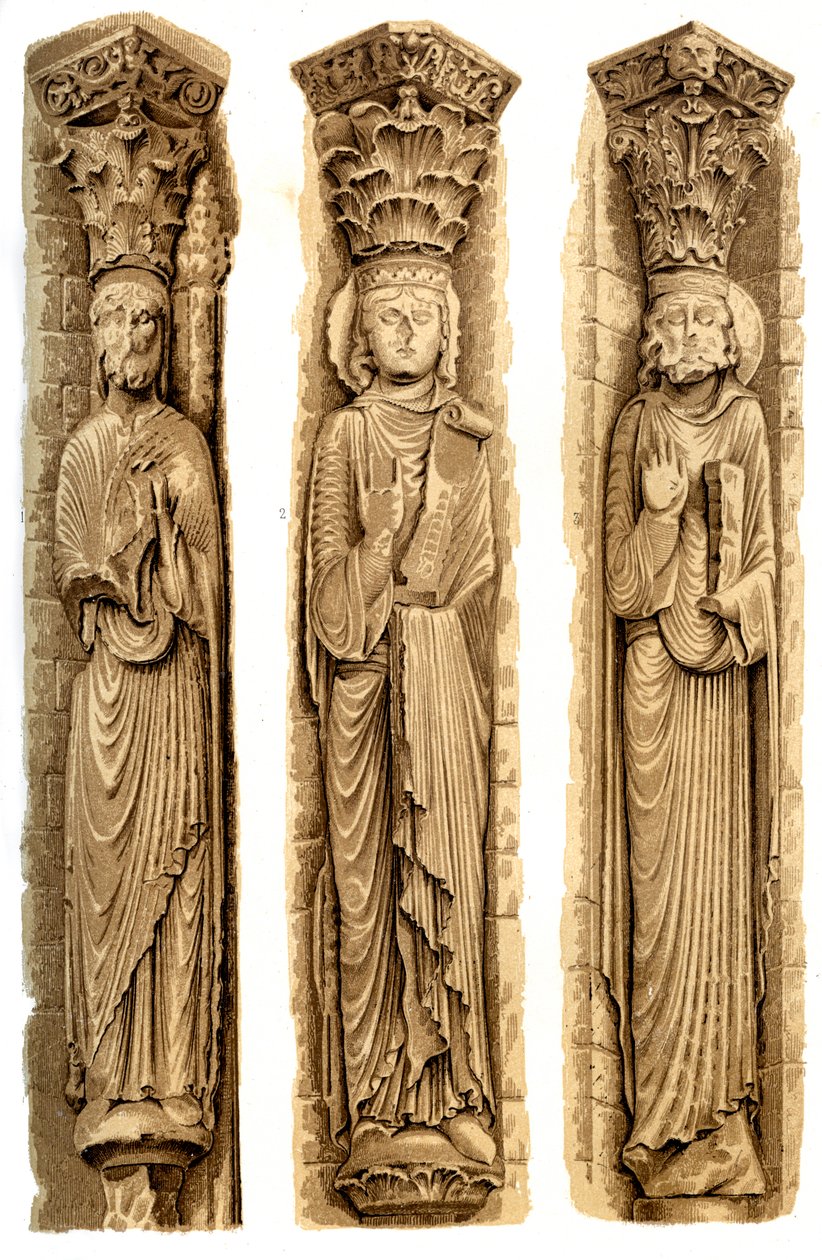 Außendekoration der Kathedrale von Le Mans, Le Mans, Frankreich, 15. Jahrhundert, 1849 von H. Moulin