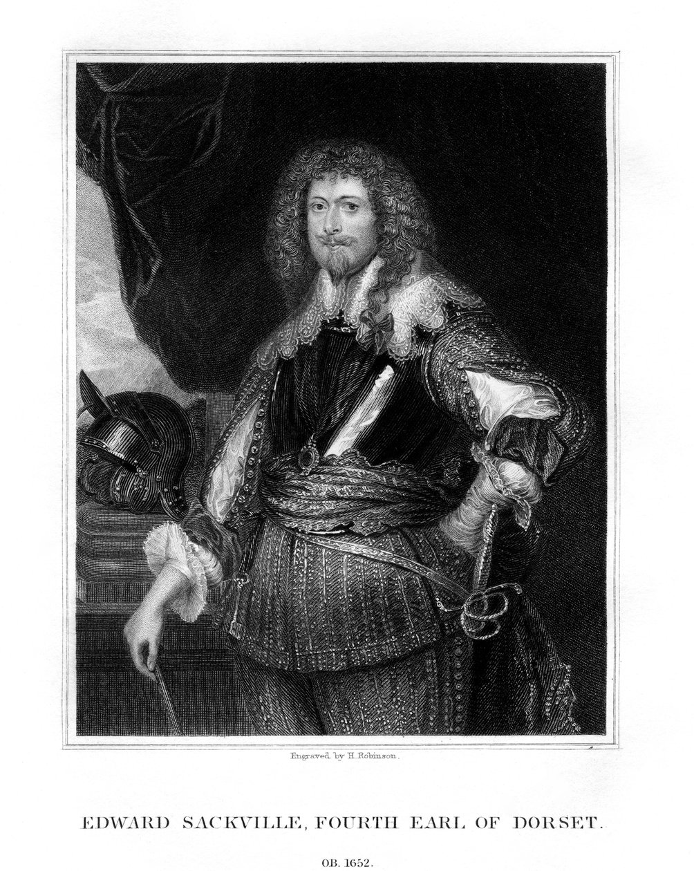 Edward Sackville, 4. Earl of Dorset, englischer Soldat und Staatsmann, 1829 von H. Robinson