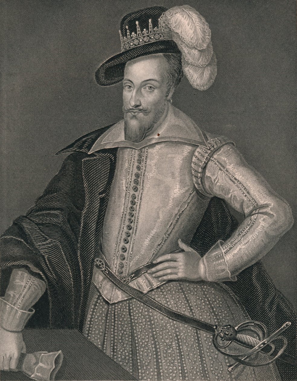 Henry Somerset, Erster Marquis von Worcester, frühes-mittleres 19. Jahrhundert von H. Robinson