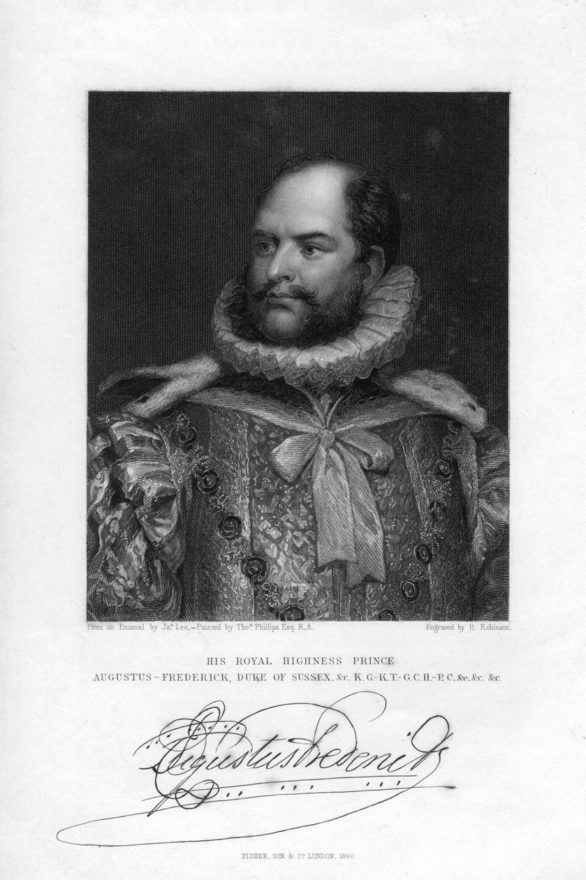 Prinz Augustus Frederick, Herzog von Sussex, 1840 von H. Robinson