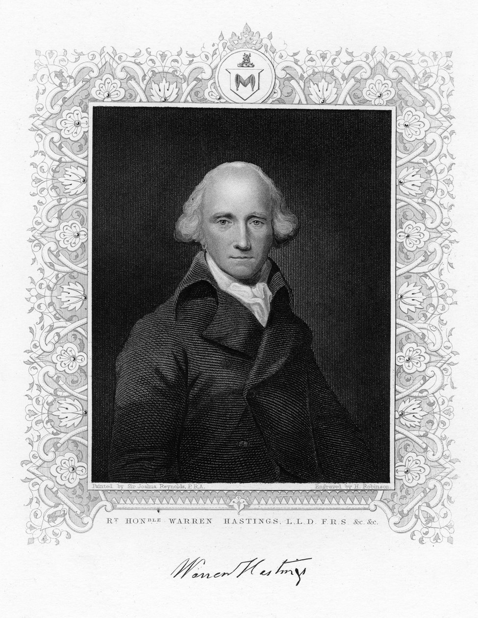 Warren Hastings, der erste Generalgouverneur von Britisch-Indien, 19. Jahrhundert von H. Robinson