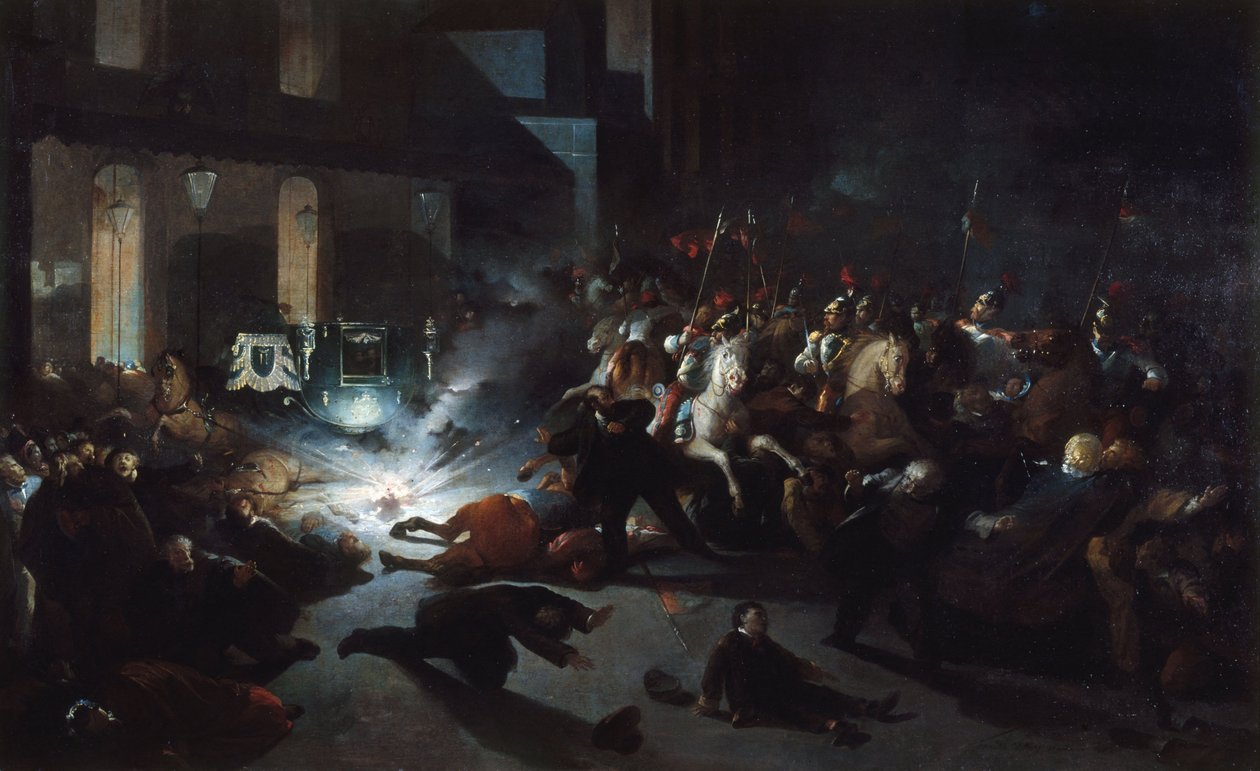 Orsinis Attentatsversuch vor der Oper am 14. Januar von H. Vittori Romano