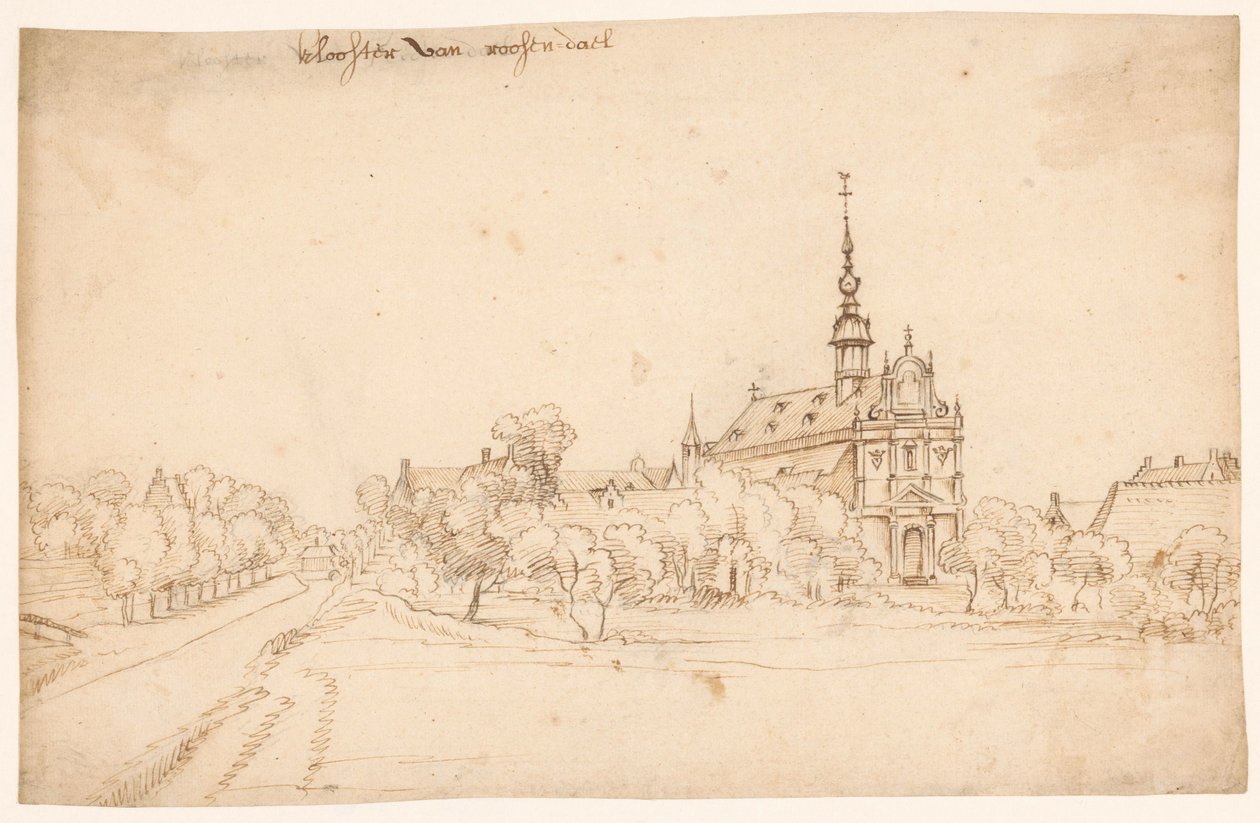 Das Kloster Roosendael in Walem, zwischen Bäumen von H. van Wel (attributed to)