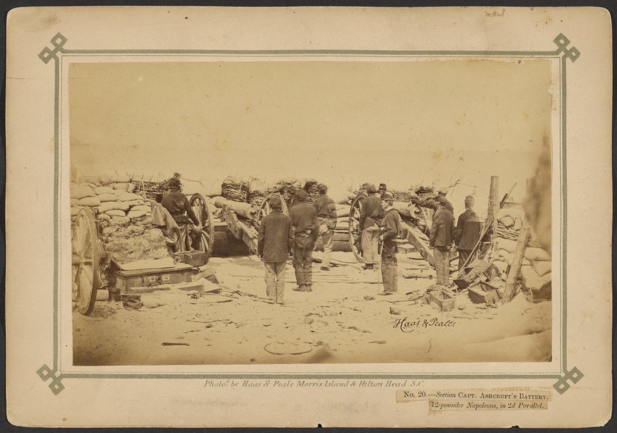 Abschnitt Capt. Ashcrofts Batterie, 12-Pfünder Napoleons, in 2. Parallel von Haas and Peale