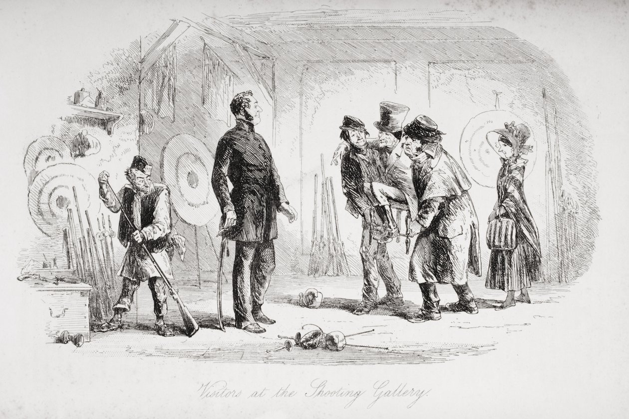 Besucher auf der Schießbude (Illustration aus 