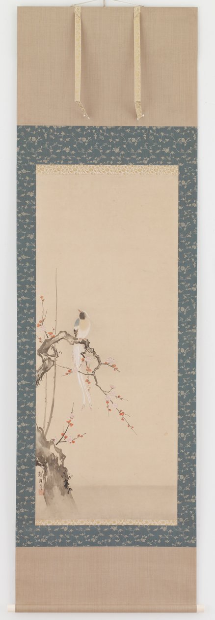 Vogel und Pflaumenblüten, Edo-Zeit, spätes 17. Jahrhundert von Hanabusa Itcho