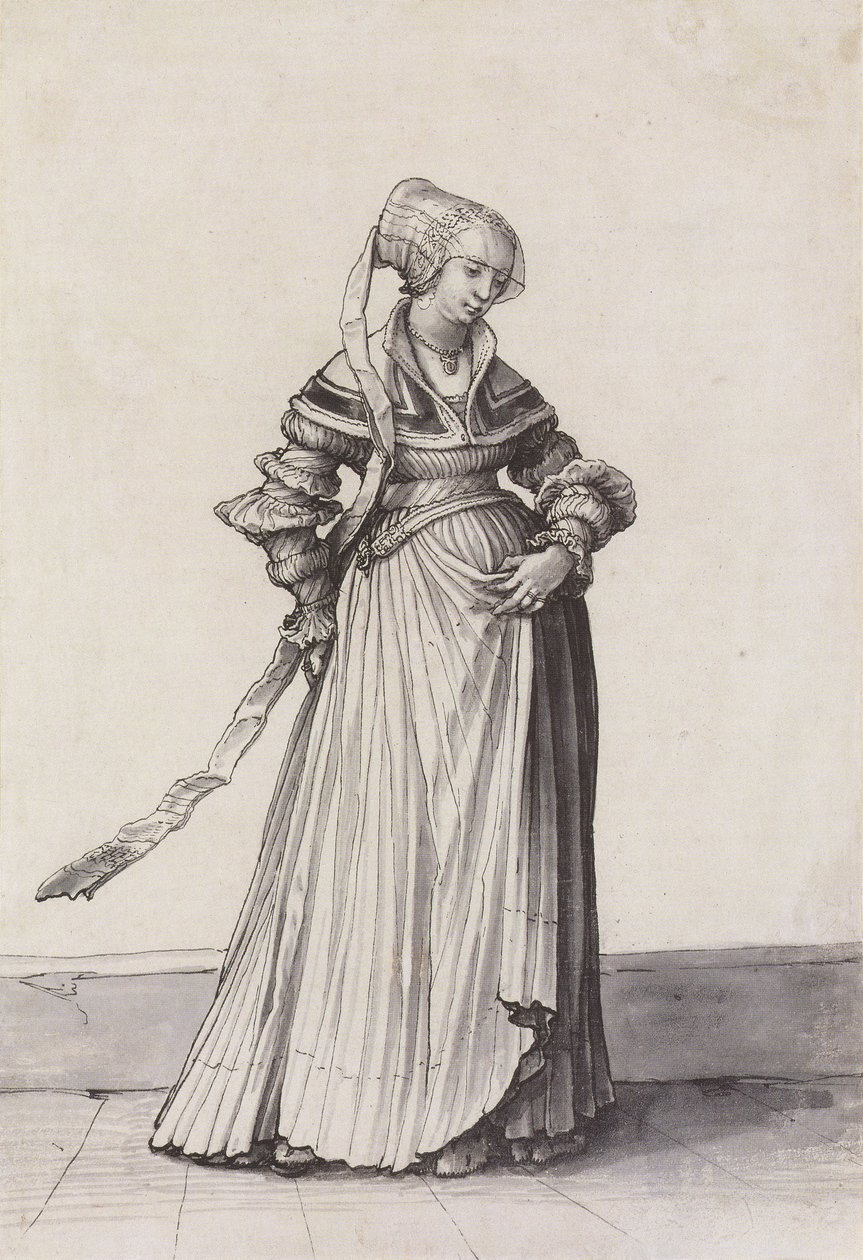 Basler Frau nach rechts gewandt von Hans Holbein der Jüngere