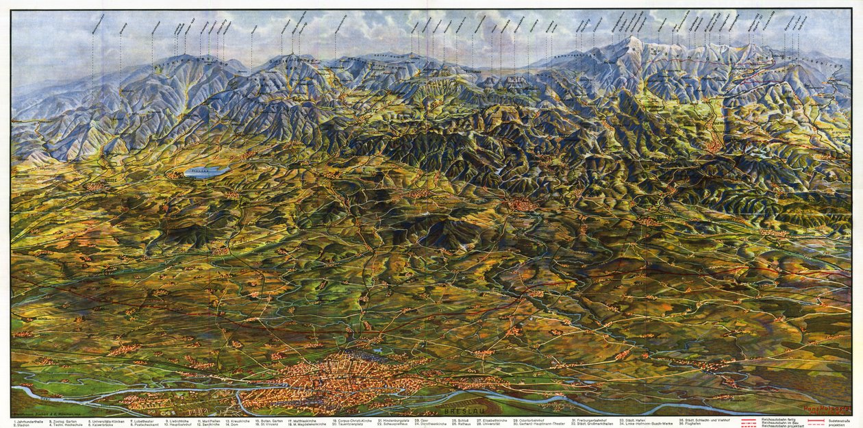 Panorama von Niederschlesien und Sudeten von Hans Holzapfel