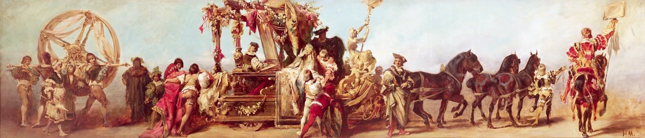 Entwurf für die Jubiläumsprozession von Kaiser Franz Joseph I. von Österreich: Die Textilindustrie, 1879 von Hans Makart