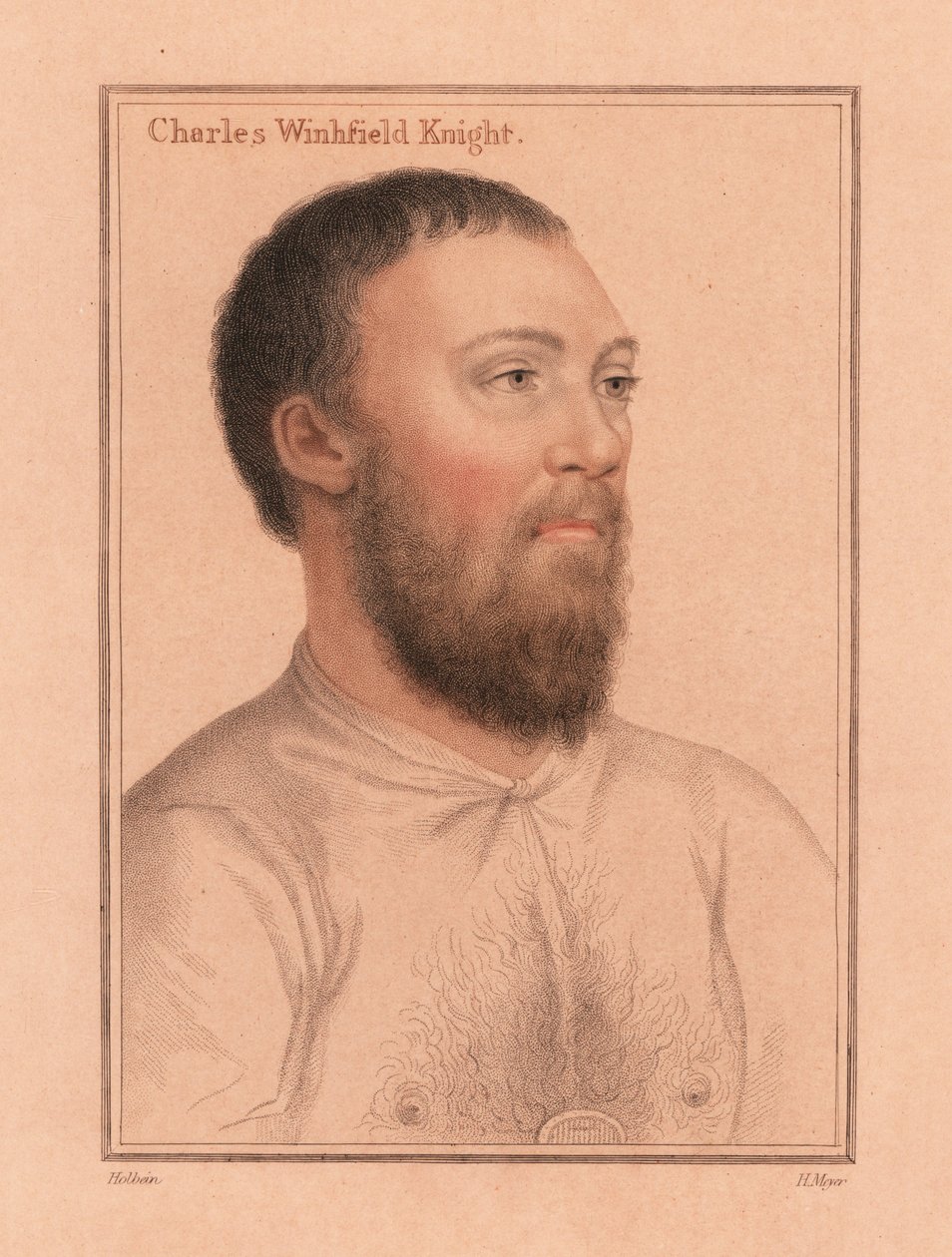 Charles Wingfield von Kimbolton Castle, 1812 (Gravur) von Hans (after) Holbein the Younger