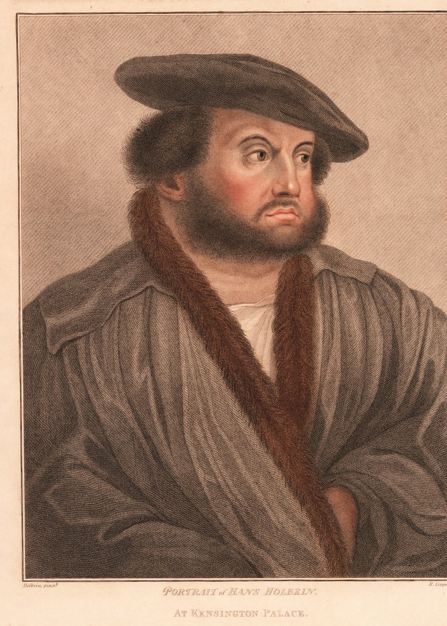 Selbstporträt des Künstlers Hans Holbein im Kensington Palace, 1812 (Gravur) von Hans (after) Holbein the Younger