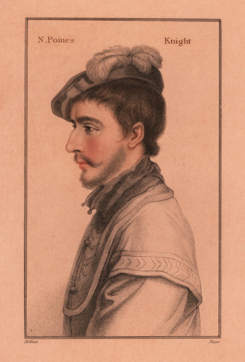 Sir Nicholas Poyntz (ca. 1528-1556), englischer Höfling, 1812 (Gravur) von Hans (after) Holbein the Younger