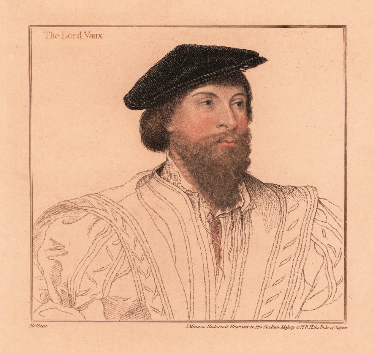 Thomas Vaux, englischer Dichter und Adliger, 1812 (Gravur) von Hans (after) Holbein the Younger
