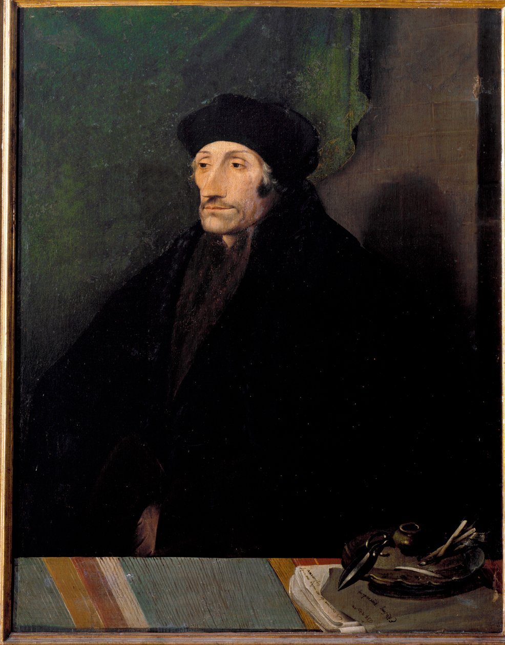Porträt von Erasmus von Rotterdam, niederländischer Humanist von Hans (attr. to) Holbein the Younger