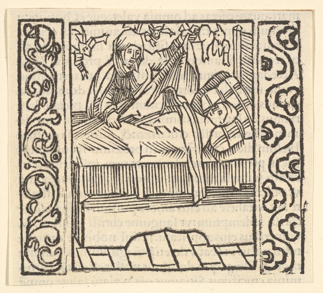 Pflege der Toten, Illustration aus Speculum Passionis, 1507 von Hans Baldung
