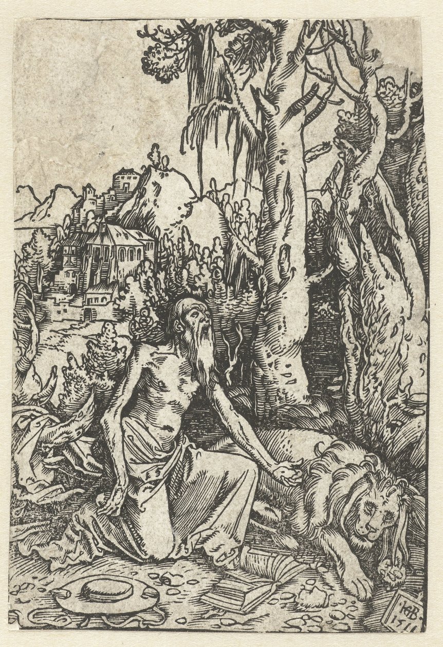 Heiliger Hieronymus als Büßer in der Wüste von Hans Baldung Grien