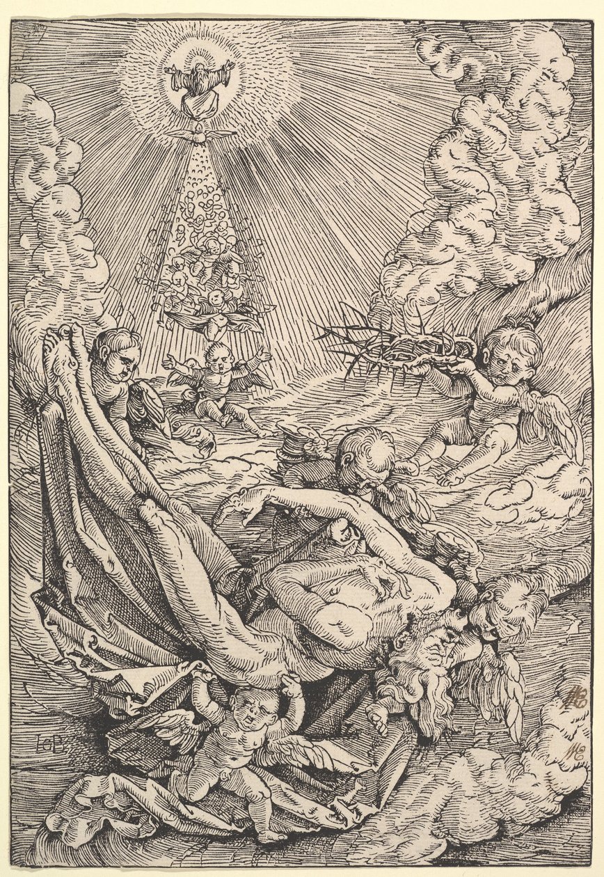 Der Leib Christi wird von Engeln in den Himmel getragen, 1516 von Hans Baldung Grien