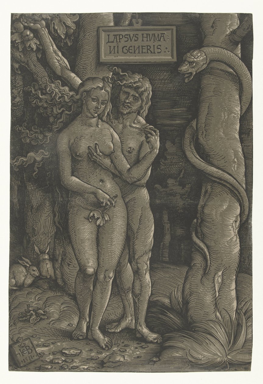 Versuchung von Adam und Eva im Paradies Sündenfall Lapsvs Hvmani Generis von Hans Baldung Grien