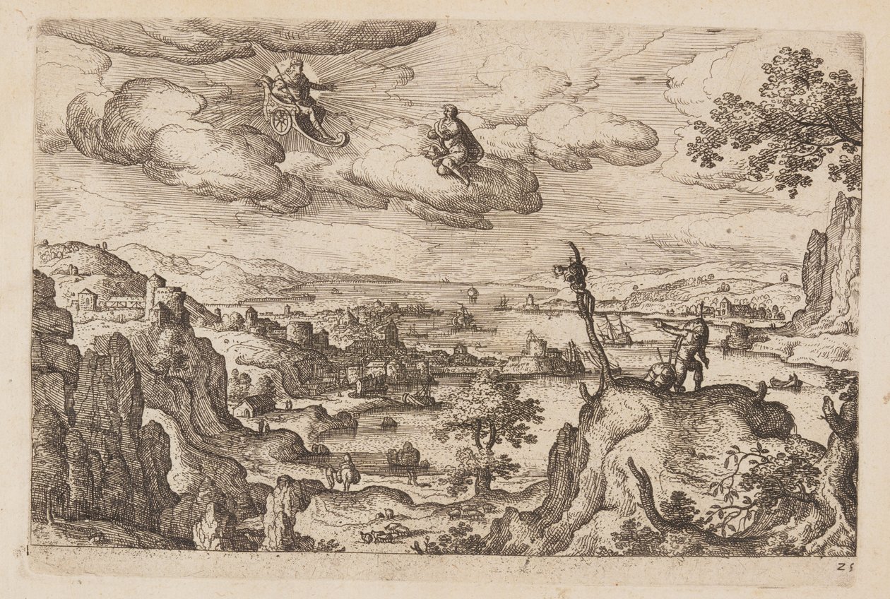 Tafel 25, aus Landschaften mit Szenen aus dem Alten und Neuen Testament und Ovids Metamorphosen von Hans Bol