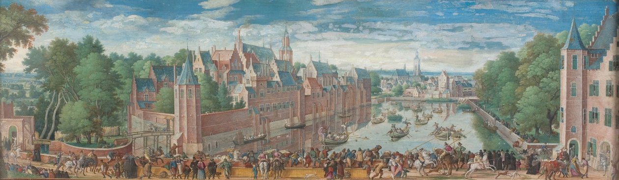 Das Gänsespiel auf dem Vijvar in Den Haag von Hans Bol