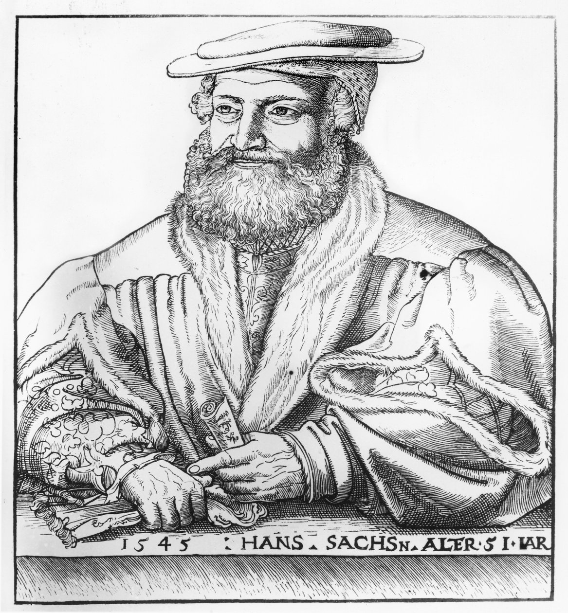 Porträt von Hans Sachs, 1545 von Hans Brosamer