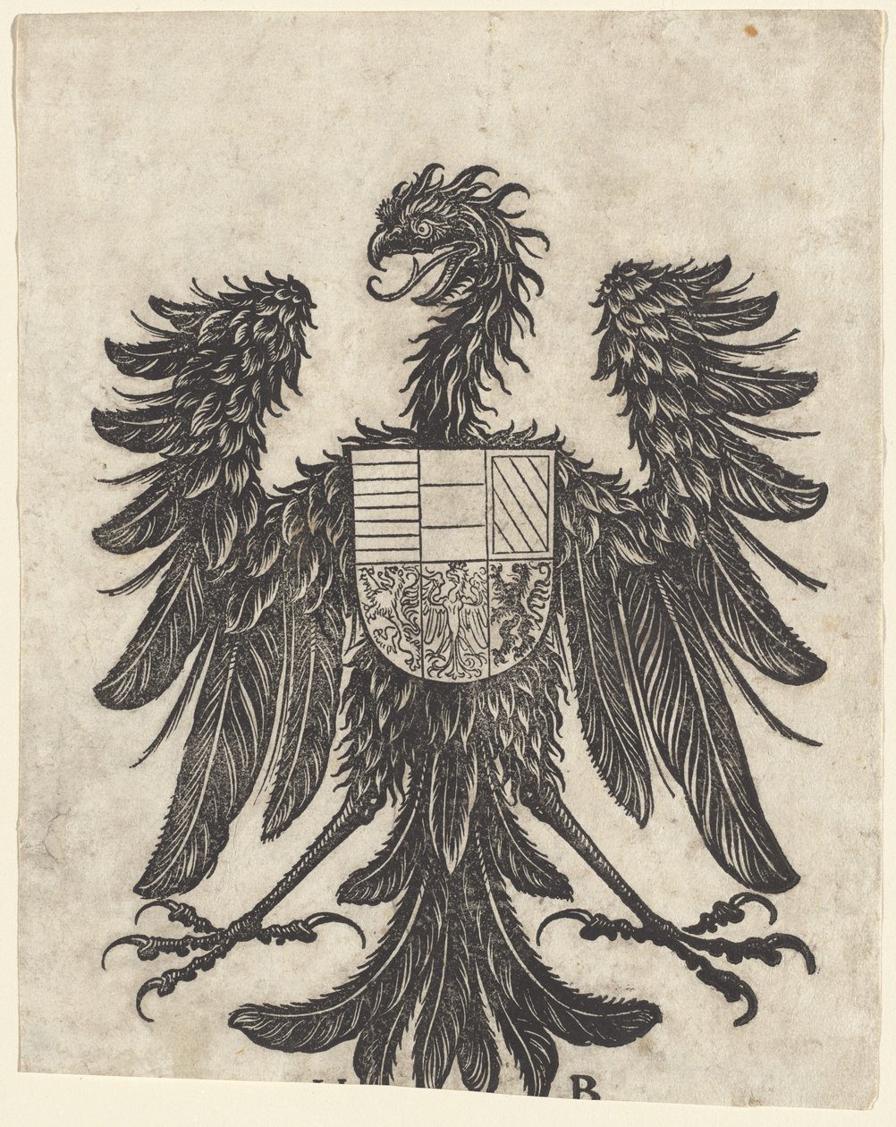 Wappen mit einem einzelnen Adler von Hans Burgkmair I
