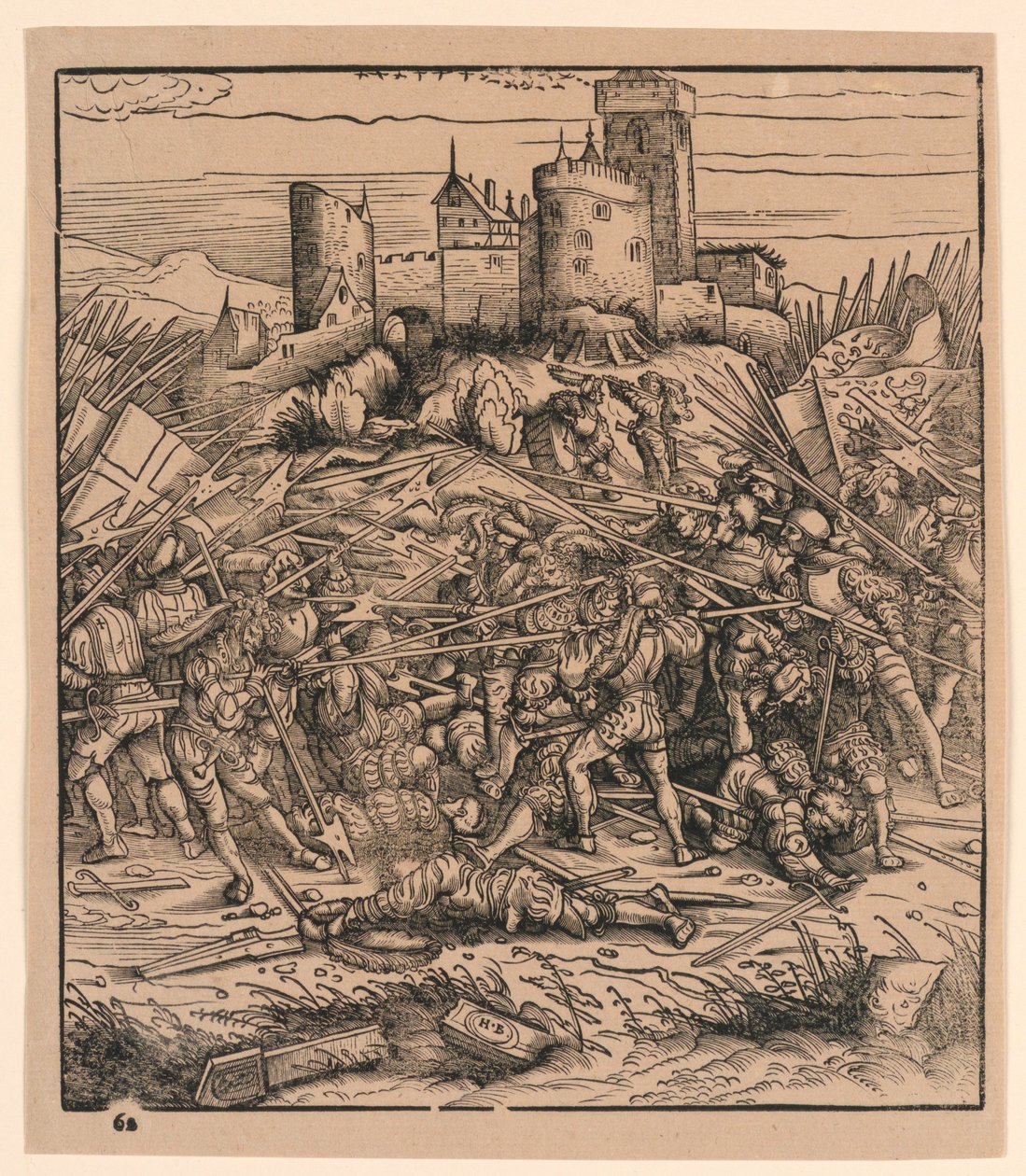 Die Schlacht bei Nauders, aus "Der Weisskunig" von Hans Burgkmair the Elder