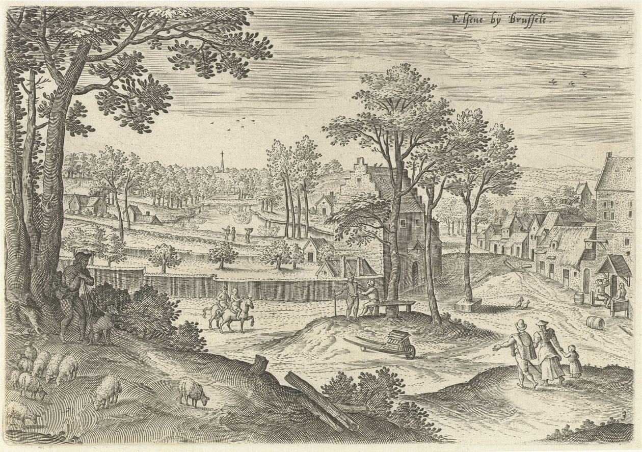 Ansicht von Elsene
Ansichten aus der Umgebung von Brüssel (Serientitel) von Hans Collaert (I)