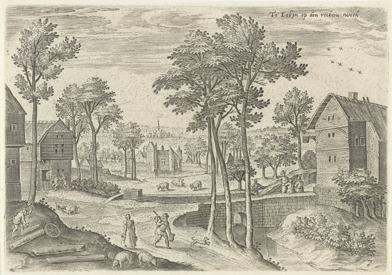 Ansicht der Hauptstraße von Laken von Hans Collaert (I)