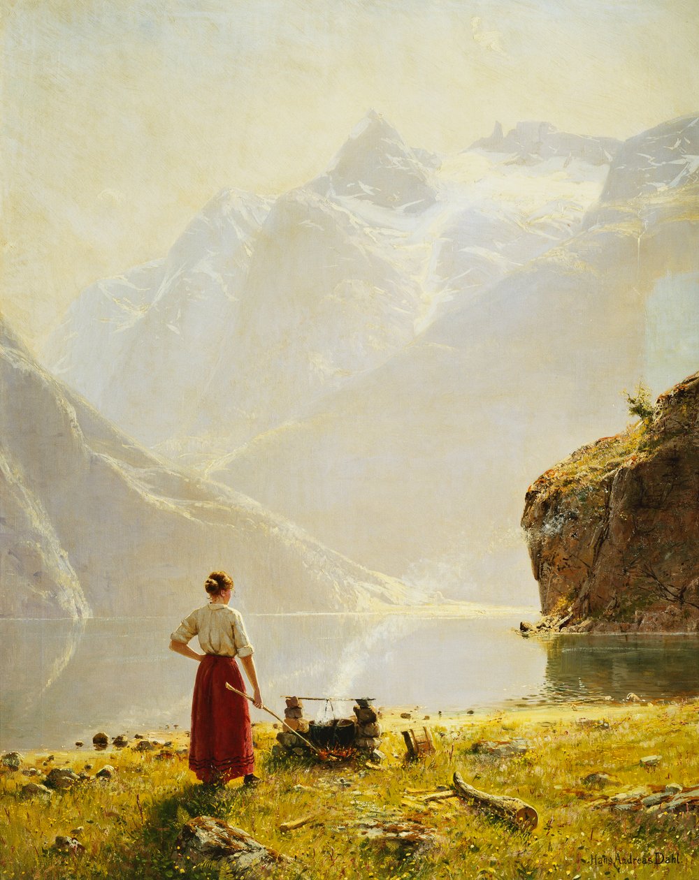 Ein Sommertag an einem norwegischen Fjord von Hans Dahl