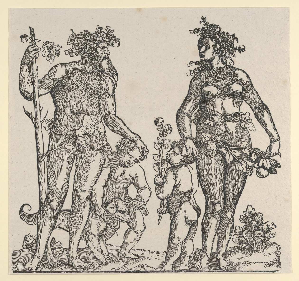 Wilder Mann und wilde Frau, 1545 von Hans Guldenmond