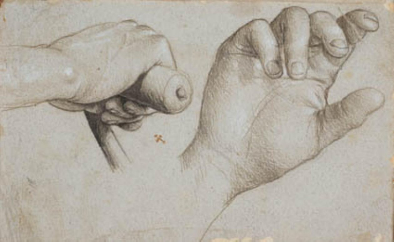 Studien einer Armbrustschützenhand und der rechten Hand des heiligen Sebastian von Hans Holbein d.Æ.
