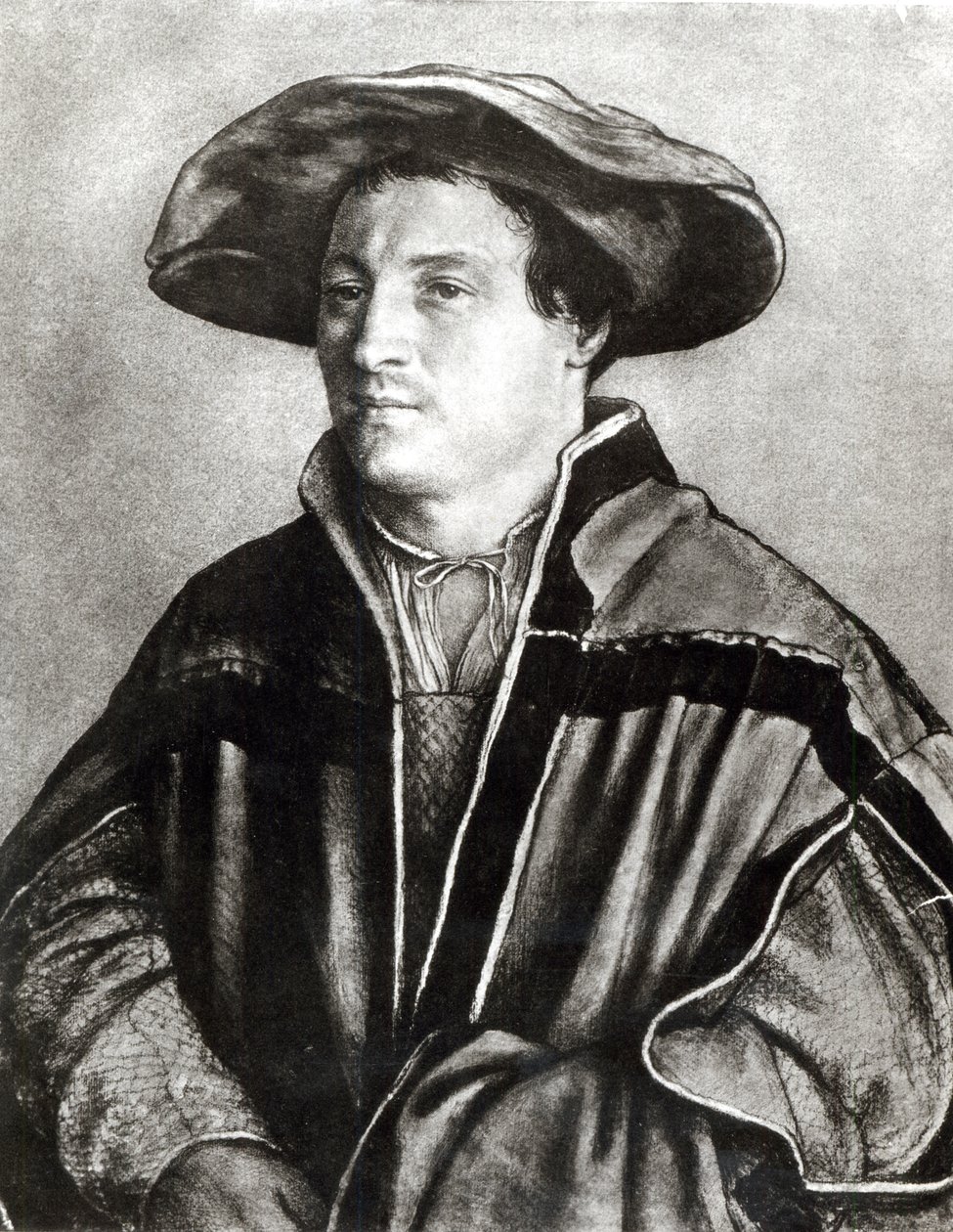 Porträt eines Mannes mit rotem Hut, um 1530 von Hans Holbein der Jüngere
