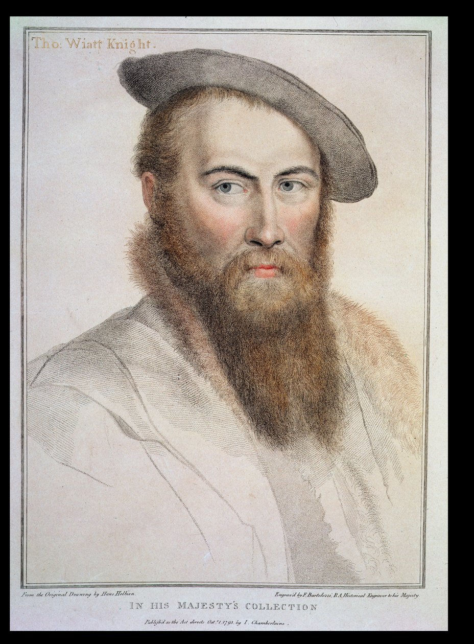 Sir Thomas Wyatt (ca. 1503-42), graviert von Francesco Bartolozzi (1727-1815) von Hans Holbein der Jüngere