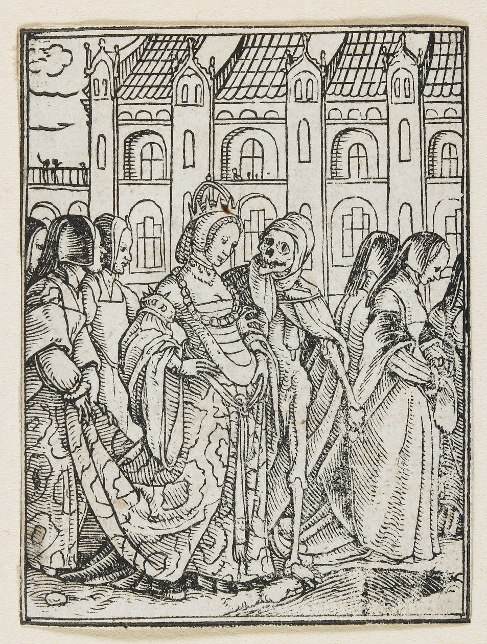 Die Kaiserin aus dem Totentanz (Lyon), 1538 von Hans Holbein der Jüngere