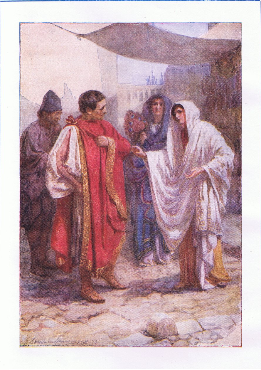 Bittest du mich, schöne Dame? Ich kenne dich nicht. (Die Komödie der Irrungen), aus Die vollständigen Werke von Shakespeare, veröffentlicht von George Harrap & Co Ltd, 1920er Jahre von Hans Holbein der Jüngere