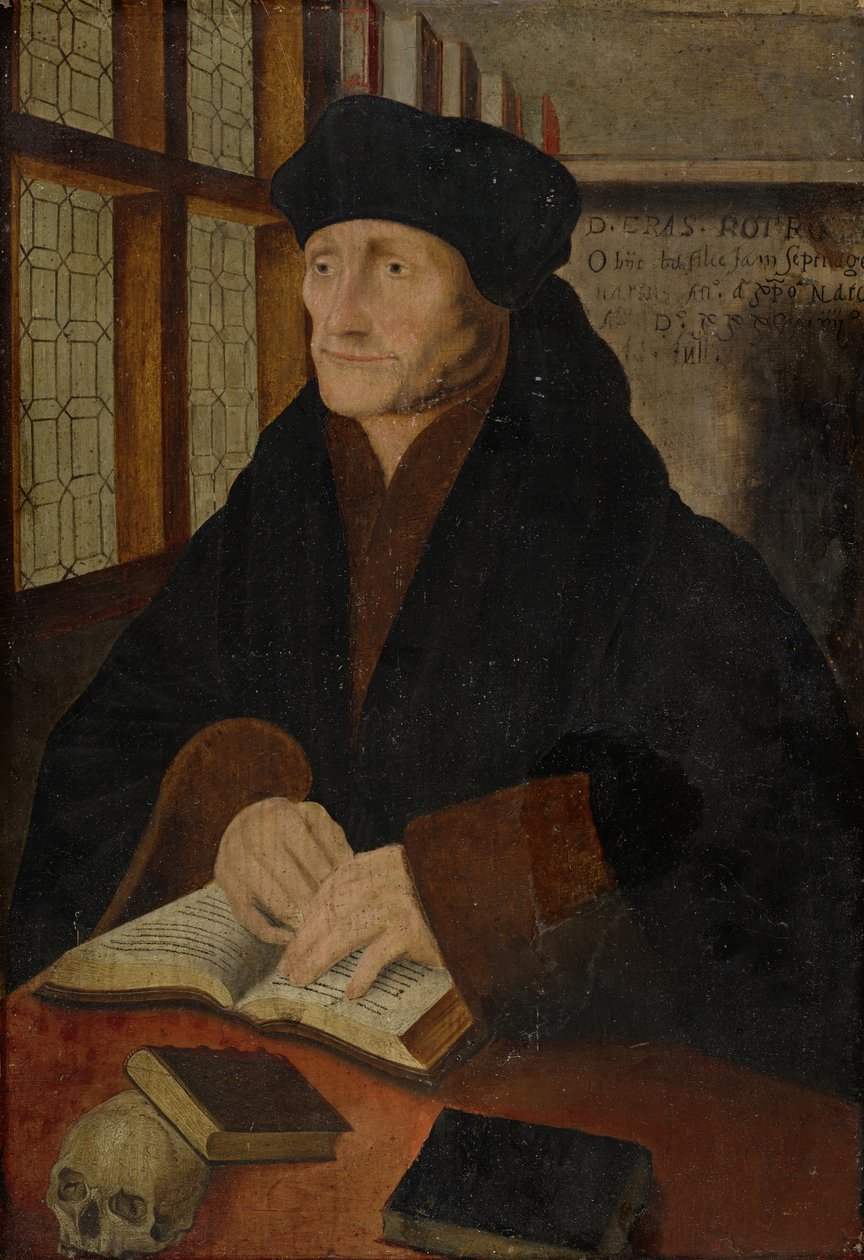 Porträt von Erasmus von Rotterdam im Arbeitszimmer von Hans Holbein der Jüngere
